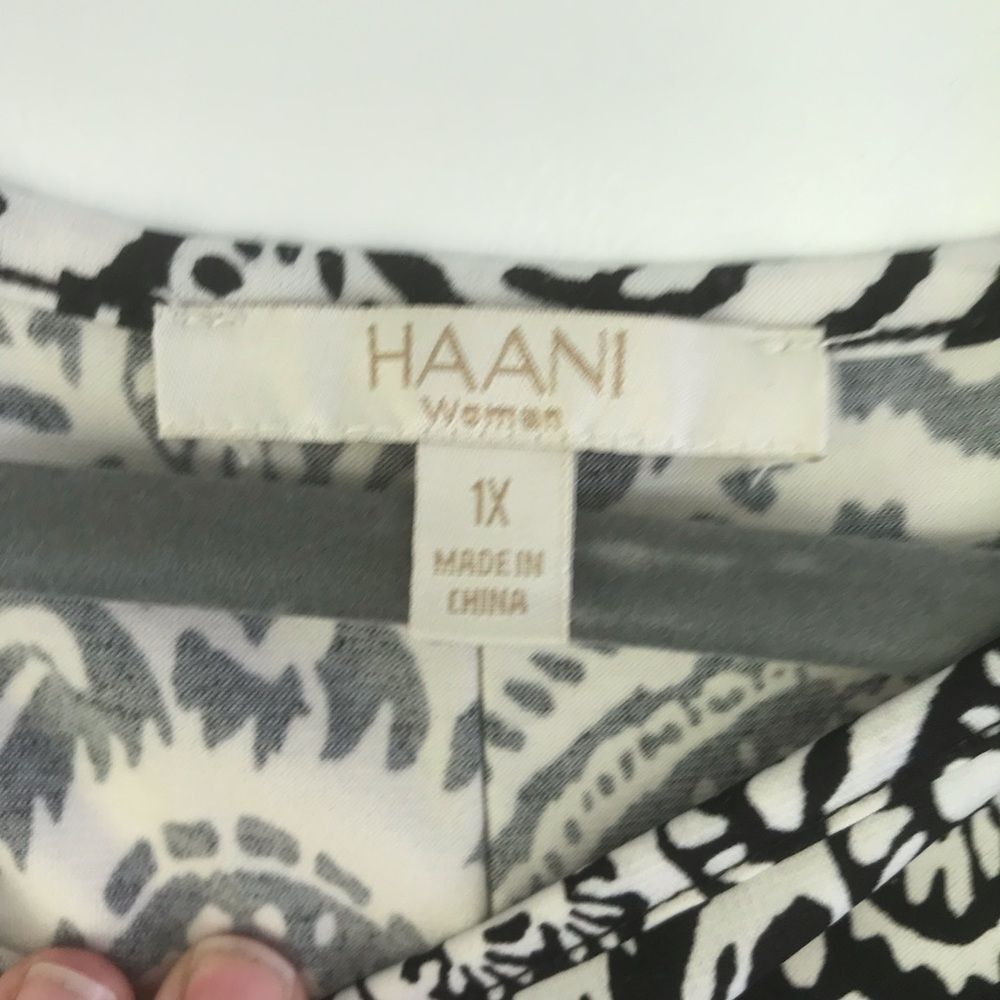 Haani Black & White Paisley Sleeveless A-Line Dress XL - Picture 2 of 7